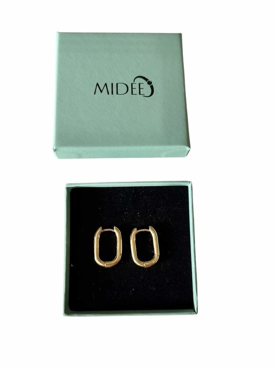 Jewelry - Gold Rectangular Hoop Earrings - Elegant Women’s Jewelry